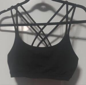 Athleta L/XL Black Strappy Sports Bra